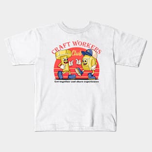 Craft workers club, bolts and nuts chatting intimately Kids T-Shirt